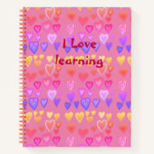 Notitieboek met kleurrijke harten (Voorkant)