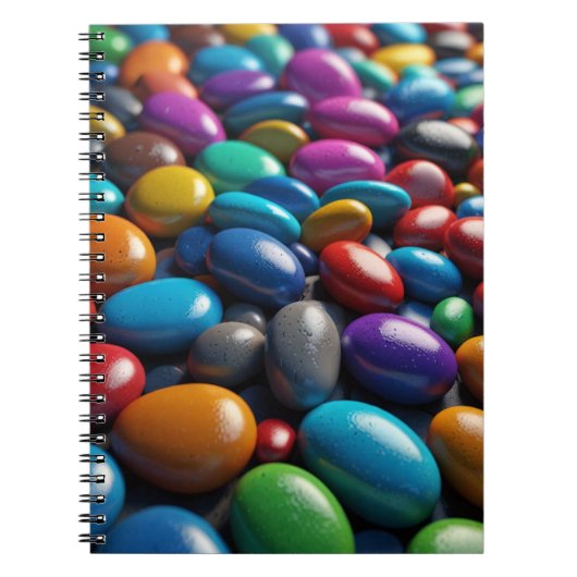 Notitieboek met kleurrijke levendige en kiezeldesi (Voorkant)