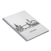 Notitieboek met London Landmarks Line Art (Rechterzijde)