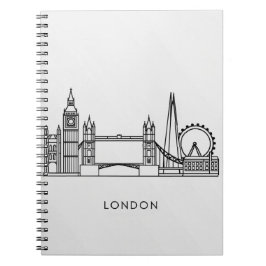 Notitieboek met London Landmarks Line Art