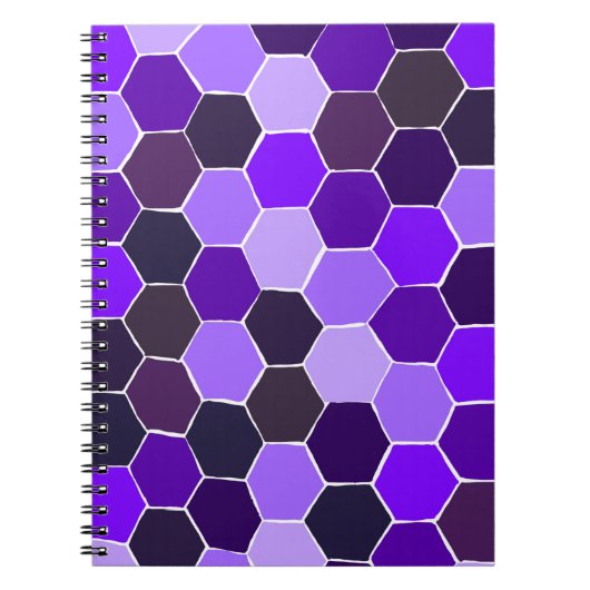 notitieboek met Paars hexagon quilt patroon (Voorkant)