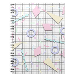 Notitieboek met pastel geo print uit de jaren 80