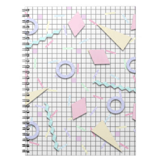 Notitieboek met pastel geo print uit de jaren 80