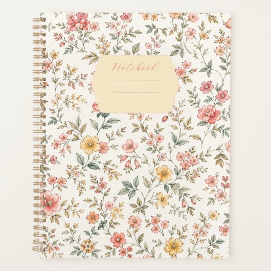 Notitieboek met pastelbloemenmotief (Voorkant)