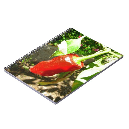 Notitieboek met rode capsicum (Linkerzijde)