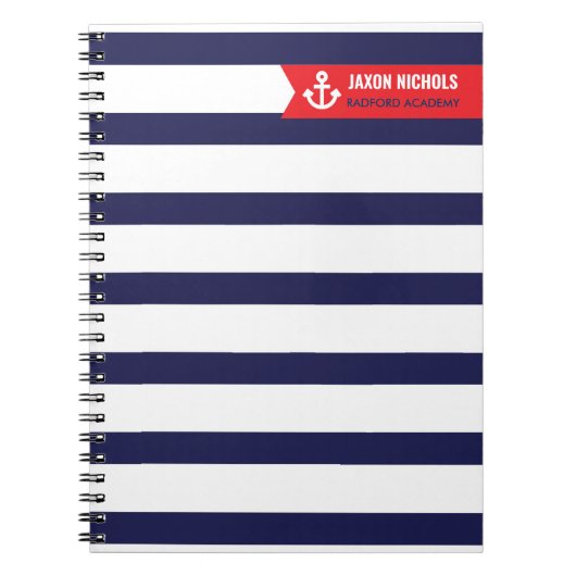 Notitieboek met rode en zeemacht (Voorkant)