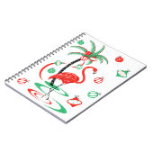 Notitieboek met rode kerst Flamingo Baubles (Linkerzijde)