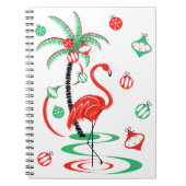 Notitieboek met rode kerst Flamingo Baubles (Voorkant)