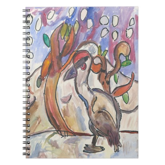 Notitieboek met rode kroonkraanvogel (Voorkant)