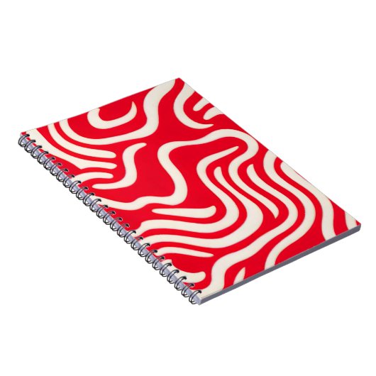 Notitieboek met rood en wit Abstract patroon (Rechterzijde)