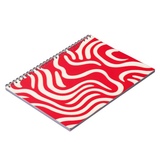 Notitieboek met rood en wit Abstract patroon (Linkerzijde)