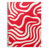 Notitieboek met rood en wit Abstract patroon (Voorkant)