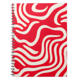 Notitieboek met rood en wit Abstract patroon