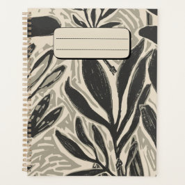 Notitieboek met rustieke eucalyptusbladeren en tak