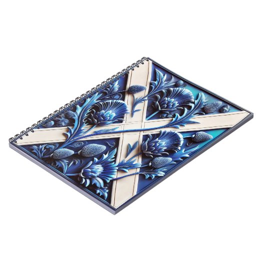 Notitieboek met Scottish Thistles Modern Design (Linkerzijde)