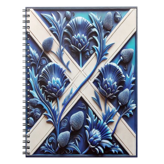 Notitieboek met Scottish Thistles Modern Design (Voorkant)