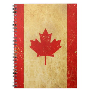 Notitieboek met Vintage Ontwerp Canadese Vlag