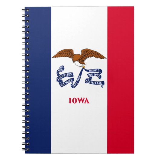 Notitieboek met vlag van de staat Iowa (Voorkant)