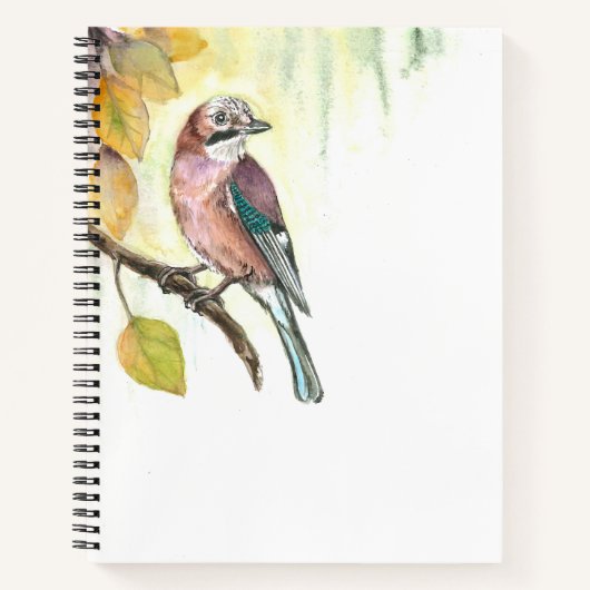 Notitieboek met Waterverf Eurasian Jay (Voorkant)