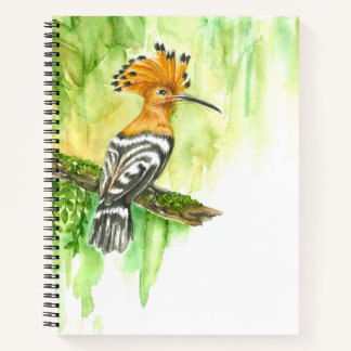 Notitieboek met Waterverf Hoopoe