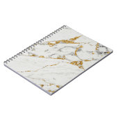 Notitieboek met witte en goudmarmer (Linkerzijde)