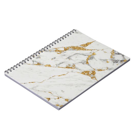 Notitieboek met witte en goudmarmer (Linkerzijde)