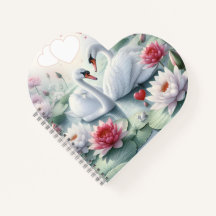 Notitieboek met zwanen