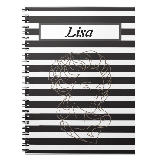 Notitieboek met zwarte en witte streep (Voorkant)