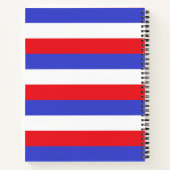 Notitieboek mooie blauwe rode strepen (Achterkant)