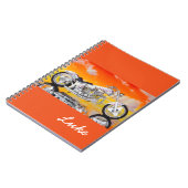 Notitieboek-motorfiets en aangepaste naam notitieboek (Linkerzijde)