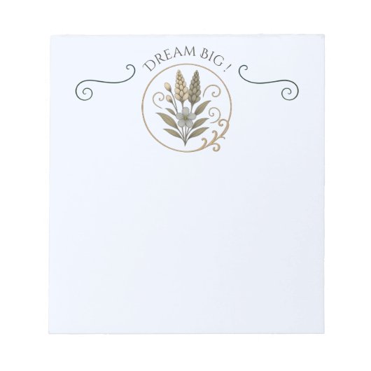 Notitieboek, notitieblok, droom groot. notitieblok (Voorkant)