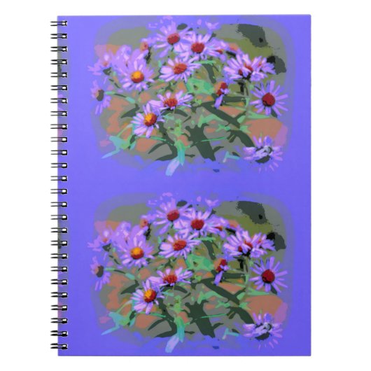 notitieboek paarse asters (Voorkant)