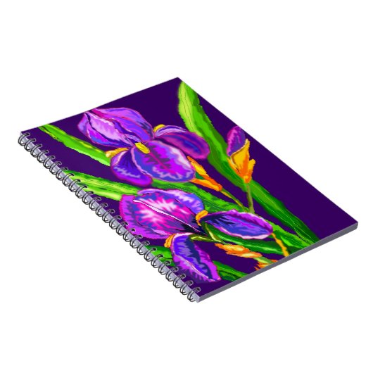 Notitieboek Paarse Iris Flowers (Rechterzijde)