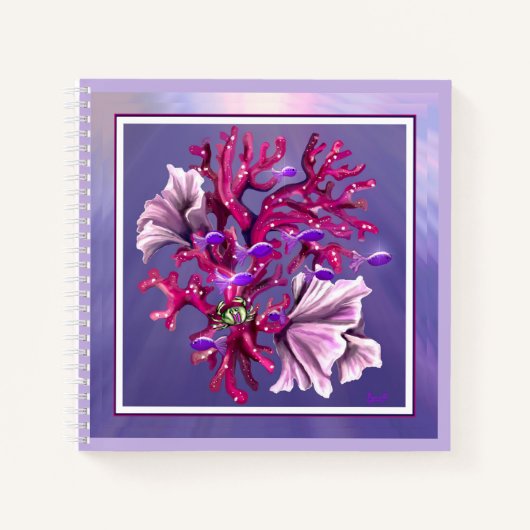 Notitieboek Paarse Oceaan Mermaid (Voorkant)