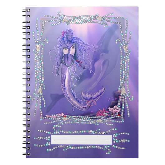 Notitieboek Paarse Oceaan Mermaid (Voorkant)