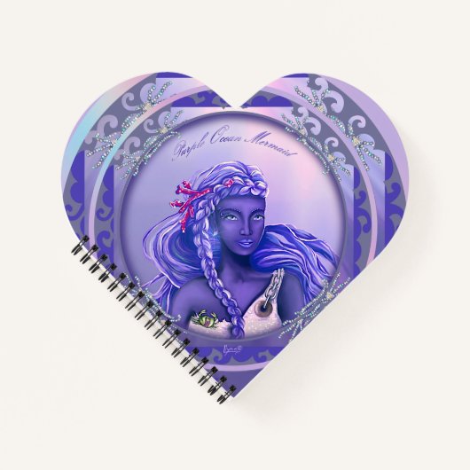 Notitieboek Paarse Oceaan Mermaid (Voorkant)