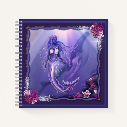 Notitieboek Paarse Oceaan Mermaid (Voorkant)