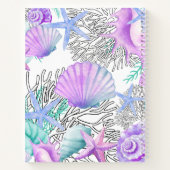Notitieboek Paarse roze Blauwgroen en witte schelp (Achterkant)