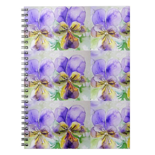 Notitieboek Paarse Viola Violet Floral Flowers (Voorkant)