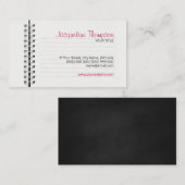 Notitieboek pagina Onderwijs Docent Visitekaartje (Voorkant / Achterkant)