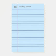 Notitieboek Papier Blauw Voeg Jouw naam en Initiaa