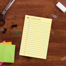 Notitieboek Papier Geel Voeg Jouw naam en Initiaal