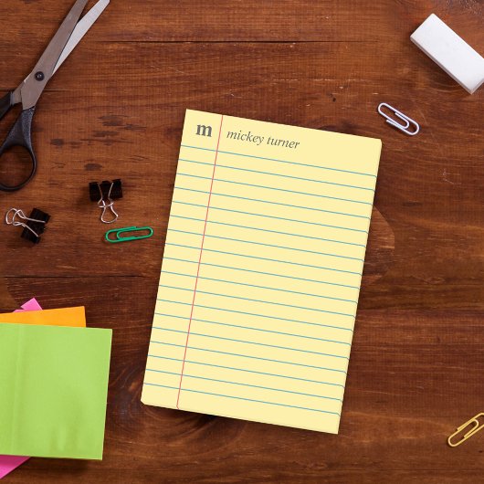 Notitieboek Papier Geel Voeg Jouw naam en Initiaal Post-it® Notes