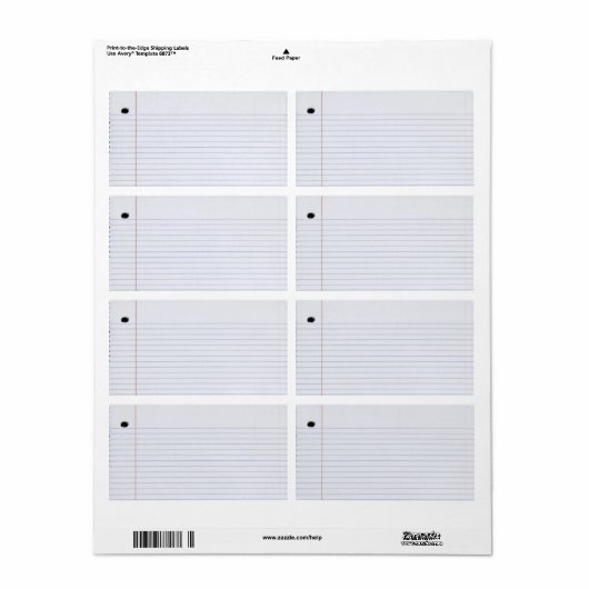 Notitieboek papier label (Full Sheet)