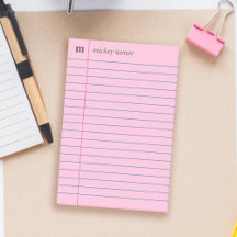 Notitieboek Papier Roze Voeg Jouw naam en Initiaal
