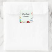 Notitieboek papier school aanbod thema vierkante sticker (Tas)
