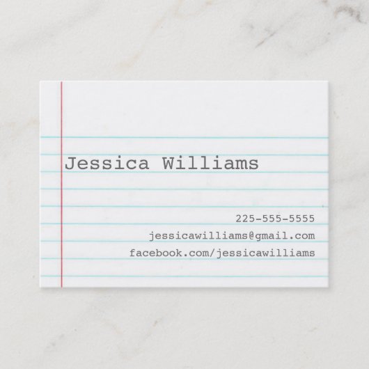 Notitieboek papier visitekaartje (Voorkant)