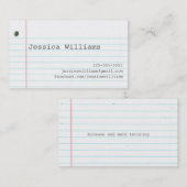 Notitieboek papier visitekaartje (Voorkant / Achterkant)