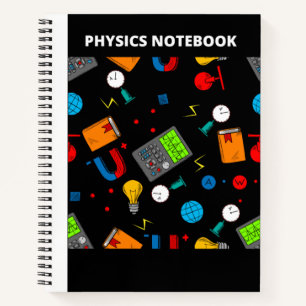 NOTITIEBOEK PHYSICS ICONS (ZWARTE)