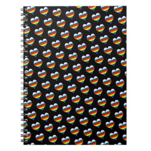 Notitieboek Rainbow Heart Pattern